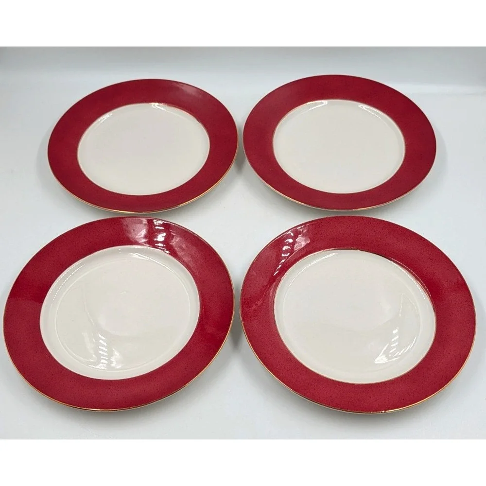 Nikko Riviera Red Dinner Plates 10 1/8